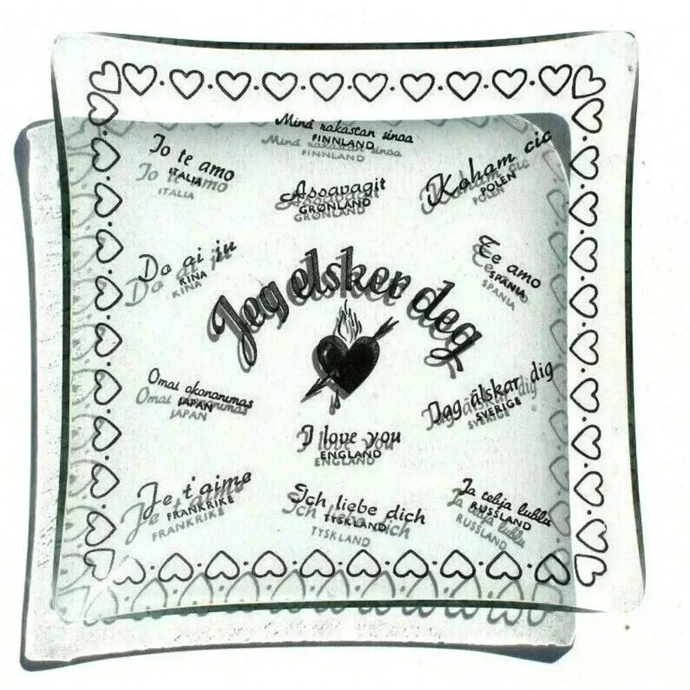Vintage Jeg Elsken Deg "I Love You" Home Bar Cigarette Cigar Holder Ashtray